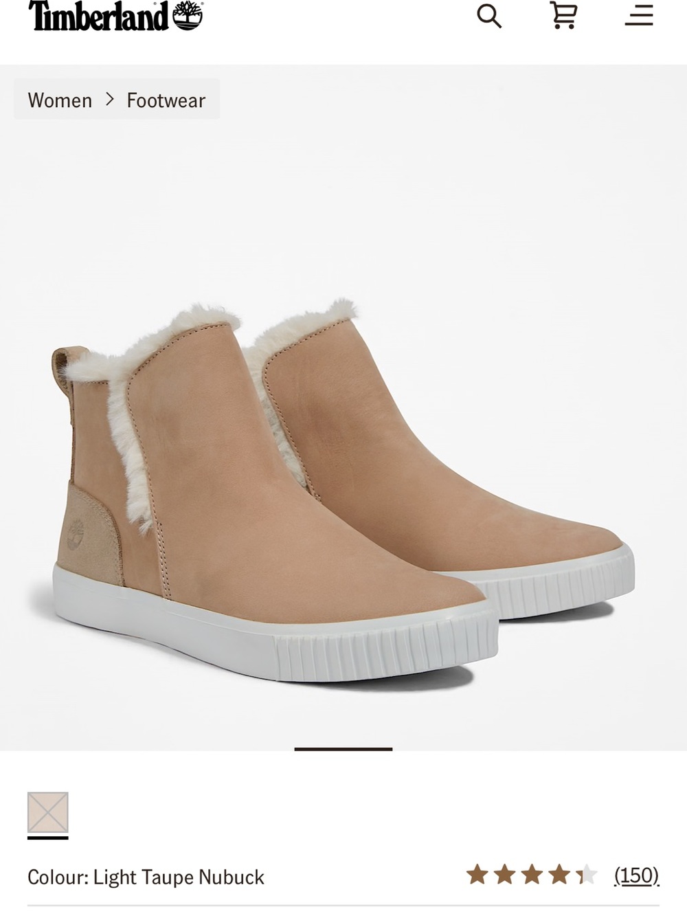 Timberland Women Taupe Nubuck Shearling Slip-On Skyla bay pull on bootie 8.5